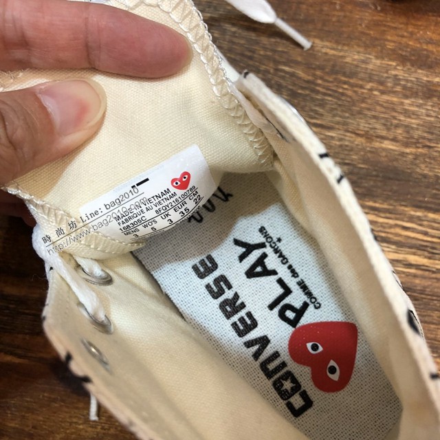 匡威帆1970桃心圖案帆布鞋 高版本匡威CONVERSE匡威x川久保玲愛心聯名款帆布板鞋 dx2878